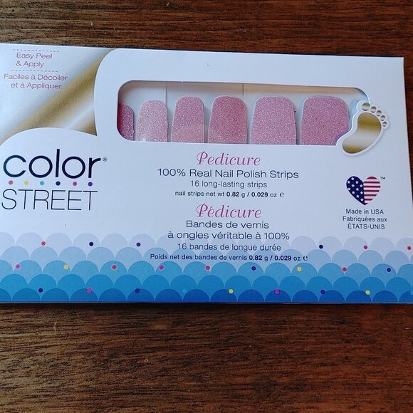 New COLOR STREET Real Nail Polish Strips PEDICURE Call Your Blush - Picture 1 of 3